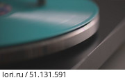 Vinyl Record Spinning On Vintage Turntable. Needle Scratching Grooves Analog Sound. Стоковое видео, видеограф Степанов Григорий / Фотобанк Лори