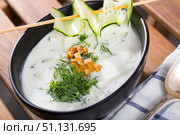 Traditional Bulgarian dish Tarator. Стоковое фото, фотограф Яков Филимонов / Фотобанк Лори