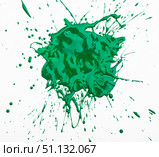 Artistic image of green paint spot spilled on background of white paper. Стоковое фото, фотограф Яков Филимонов / Фотобанк Лори