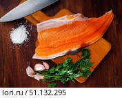 Fresh trout fillet with seasonings. Стоковое фото, фотограф Яков Филимонов / Фотобанк Лори