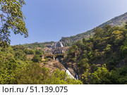 Dudhsagar Waterfall, Goa, India. (2018 год). Стоковое фото, фотограф Емельянов Евгений Викторович / Фотобанк Лори