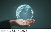 An individual skillfully manipulates a delicate bubble in their hand. Стоковое AI-видео, аниматор Данила Большаков / Фотобанк Лори