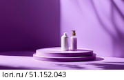 Violet minimal scene with podium. abstract background design. Стоковое AI-изображение, AI-художник Дмитрий Нечаев / Фотобанк Лори