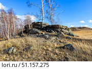 Древние горы, Хакасия (2022 год). Редакционное фото, фотограф Александр Галинский / Фотобанк Лори
