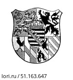 Middle coat of arms of Weimar, illustration from Meyer's Encyclopedic Dictionary. 1897. Стоковая иллюстрация, иллюстратор Константин Тимофеев / Фотобанк Лори
