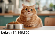 Domestic cat with signs of obesity thick belly and swollen fat muzzle. Sedentary lifestyle pet. Disease. Laziness. problems associated obesity due greater amount food treats we consume unhealthy diet. Стоковое AI-изображение, AI-художник ALLA YURTAYEVA / Фотобанк Лори