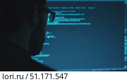 A silhouette explores advanced cybersecurity tools in a dimly lit tech lab, demonstrating ethical hacking practices. Стоковое AI-видео, аниматор Данила Большаков / Фотобанк Лори