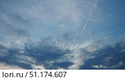 As the sun dips below the horizon, vibrant hues paint the sky, illuminating swirling clouds in shades of orange and pink. Natures beauty captivates in this tranquil evening moment. Стоковое видео, видеограф Юлия Петровская / Фотобанк Лори