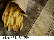 French fries in paper box. Street food. Стоковое фото, фотограф Маргарита Кирьякова / Фотобанк Лори
