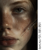 Лицо девушки. Стоковое AI-изображение, AI-художник Екатерина Коробкова / Фотобанк Лори