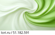 Swirling green and white cream texture in soft abstract pattern. Стоковое AI-изображение, AI-художник Katsiaryna Repich / Фотобанк Лори