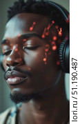 Man enjoying music with headphones. Стоковое AI-видео, аниматор Marina Gabdullina / Фотобанк Лори