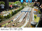 St. Petersburg, Russia - May 29, 2021: Grand Layout Russia. Museum of miniature scenes from Russian everyday Life. Railway station. Редакционное фото, фотограф Наталия Кирсанова / Фотобанк Лори
