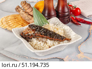 Smoked eel in unagi and steamed rice. Стоковое фото, фотограф Андрей Старостин / Фотобанк Лори