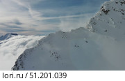 Snow Alp mountain range landscape. Стоковое видео, видеограф Михаил Коханчиков / Фотобанк Лори