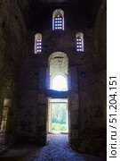 Trinity Church, now defunct, Nizhny Arkhyz. The Christian Orthodox Church inside, 10th century AD. Стоковое фото, фотограф Наталия Кирсанова / Фотобанк Лори