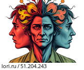 БАР Биполярно-аффективное расстройство. Стоковое AI-изображение, AI-художник Boostport / Фотобанк Лори