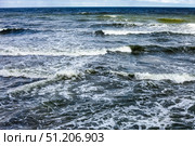Waves Rolling Towards the Coast in the Baltic Sea During the Daytime. Стоковое фото, фотограф Aleksandr Golubev / Фотобанк Лори