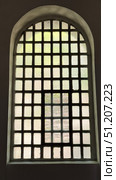 Turkey, Istanbul, the Bazaar district, Kalenderhane mosque (former Byzantine church from the 12th century, converted in mosque in 1453) colorful stained glass Stained glass windows. Decorative colored frames transparent glasses for church cathedral medieval windows recent vector templates. Стоковое фото, фотограф Zita Khasanova / Фотобанк Лори