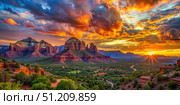 Sedona Sunset Over Red Rock Formations. Generative AI. Стоковое AI-изображение, AI-художник Roman Zavorotny / Фотобанк Лори