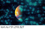 Mars with technology blocks. Стоковая иллюстрация, иллюстратор Роман Будников / Фотобанк Лори