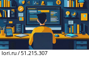 Explore innovative coding methods and digital strategies while immersed in a vibrant modern workspace with dynamic lighting and resources. Стоковое AI-видео, аниматор Данила Большаков / Фотобанк Лори