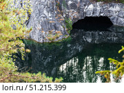 Summer landscape of Ruskeala Park. Turquoise marble canyon. Russia, Republic of Karelia, Ruskeala Village. Стоковое фото, фотограф Photojuli / Фотобанк Лори