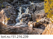 Akhinkoski Waterfalls or Ruskeala Waterfalls on the Tohmajoki River. Russia, Republic of Karelia. Стоковое фото, фотограф Photojuli / Фотобанк Лори