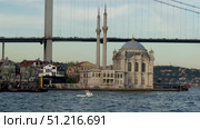 Ortakoy Mosque or the Grand Imperial Mosque of Sultan Abdulmecid, Istanbul. Стоковое видео, видеограф Zita Khasanova / Фотобанк Лори
