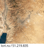 Natural-color satellite view of Amman, Jordan. Stocktrek Images, Inc./TASS. Стоковое фото, агентство ТАСС / Фотобанк Лори