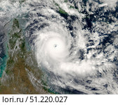 Satellite view of Cyclone Ingrid. Stocktrek Images, Inc./TASS. Стоковое фото, агентство ТАСС / Фотобанк Лори