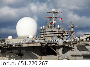 Sea Based X-band Radar appears to be part of the USS Abraham Lincoln. Michael Wood/Stocktrek Images/TASS. Стоковое фото, агентство ТАСС / Фотобанк Лори