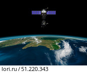 A Soyuz TMA-M spacecraft in low Earth orbit. Walter Myers/Stocktrek Images/TASS. Стоковое фото, агентство ТАСС / Фотобанк Лори