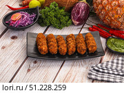Indian minced meat kebab kofta. Стоковое фото, фотограф Андрей Старостин / Фотобанк Лори
