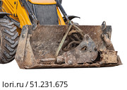 Ковш современного экскаватора на белом фоне. Bucket of a modern excavator on a white background. Стоковое фото, фотограф Татьяна Д / Фотобанк Лори