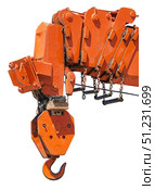 Верхняя балка подъемного крана на белом фоне. Close up at top beam of crane mobile on white background. Стоковое фото, фотограф Татьяна Д / Фотобанк Лори