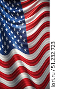 Waving American Flag With Red and White Stripes. Generative AI. Стоковое AI-изображение, AI-художник Roman Zavorotny / Фотобанк Лори