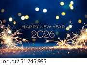 С Новым 2026 годом! Давайте устроим фейерверк. Стоковое AI-изображение, AI-художник Александр Бушков / Фотобанк Лори