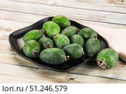 Sweet ripe juicyfruit feijoa. Стоковое фото, фотограф Андрей Старостин / Фотобанк Лори