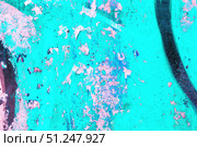 Distressed Turquoise Grunge Texture with Pink and Black for 90s Street Art Vibe. Стоковое фото, фотограф Александра Конопля / Фотобанк Лори