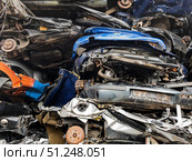 Crushed Cars in a Scrapyard. Стоковое фото, фотограф Sergakoff / Фотобанк Лори