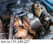 Vintage Daimler Benz 190 Db (1960) Car Engine Close-Up Detail. Стоковое фото, фотограф Sergakoff / Фотобанк Лори