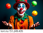 Jugglers in the circus and audience blurred. Стоковое AI-изображение, AI-художник Ирина Старикова / Фотобанк Лори