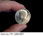 Collectible Kennedy Half Dollar Coin in Hand. Стоковое фото, фотограф Sergakoff / Фотобанк Лори
