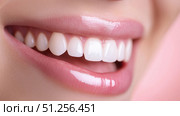 Bright and Radiant Smile Showcasing Perfectly Aligned Teeth and Healthy Gums Under Soft Lighting for an Impeccable Oral Health Aesthetic. Стоковое AI-изображение, AI-художник Башкирова Анна / Фотобанк Лори
