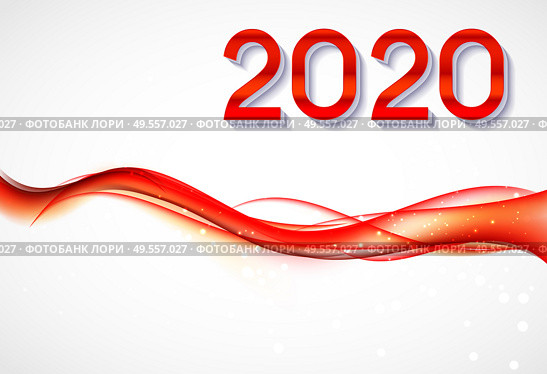2020 Abstract Vector Illustration of New Year on Background of colored waves. EPS10. 2020 Abstract Vector Illustration of New Year on Background of colored waves. Стоковая иллюстрация, агентство Ingram Publishing / Фотобанк Лори