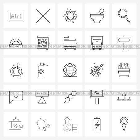 25 Editable Vector Line Icons and Modern Symbols of graphic art, maximize, shape, search, bowl Vector Illustration. Стоковая иллюстрация, агентство Ingram Publishing / Фотобанк Лори
