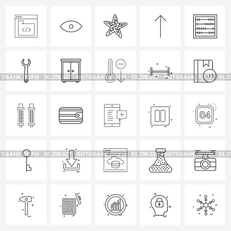 25 Universal Icons Pixel Perfect Symbols of settings, adjustment, view, upload, arrow Vector Illustration. Стоковая иллюстрация, агентство Ingram Publishing / Фотобанк Лори