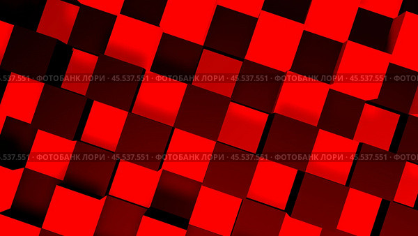 3д фон с чёрными и красными кубами. Стоковая иллюстрация, иллюстратор Семён Прудий / Фотобанк Лори