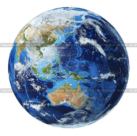 3D illustration of planet Earth, centered on Oceania. Стоковое фото, фотограф Leonello Calvetti/Stocktrek Images / ТАСС / Фотобанк Лори
